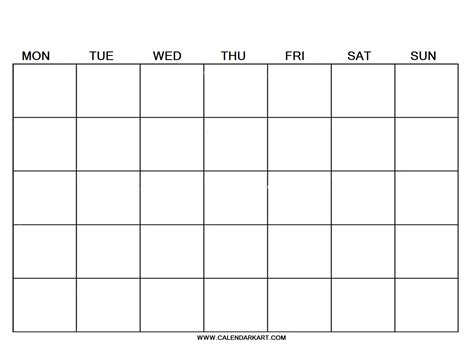 Description of Calendar Printable Blank