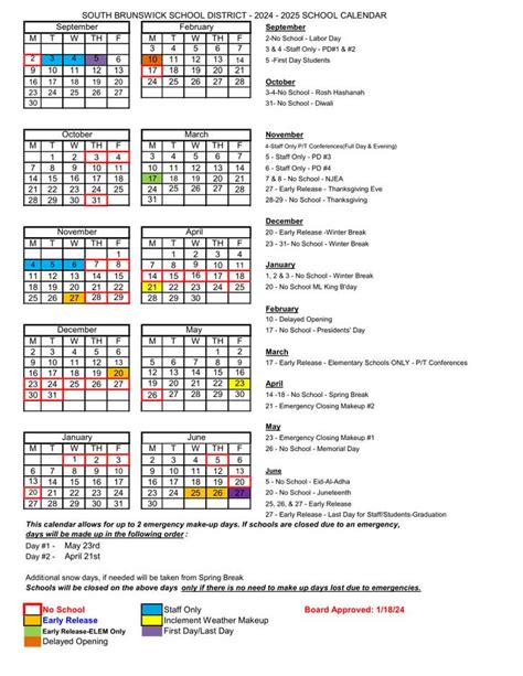 Calendar Tips for South Brunswick Residents