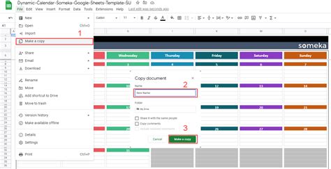 Calendar View in Google Sheets