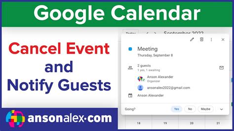 Cancel Event On Google Calendar