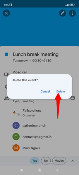 Cancel Event On Google Calendar Mobile App