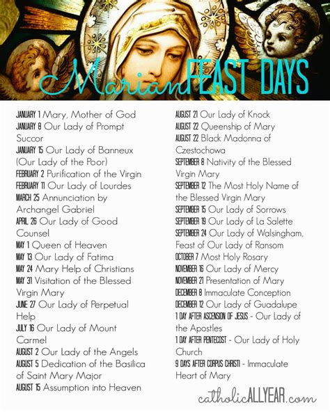 Catholic Feast Day Traditional Calendar