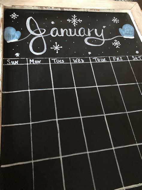 Chalk Board Calendar Decor