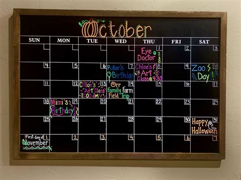 Chalk Board Calendar Ideas