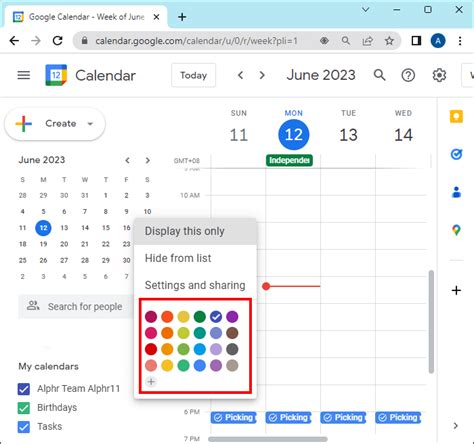 Change Google Calendar Colors