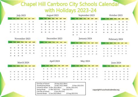 Chapel Hill Carrboro City Schools Calendar Benefits