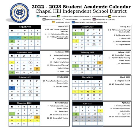 Chapel Hill Schools Calendar