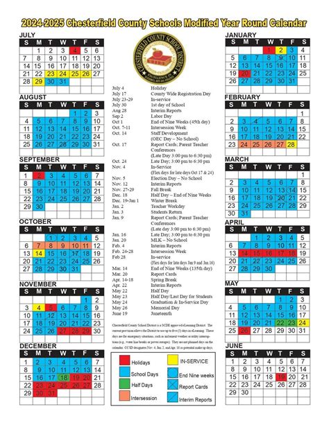 Chesterfield County Public Schools Calendar Overview