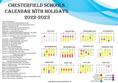 Chesterfield Schools Calendar Student Success