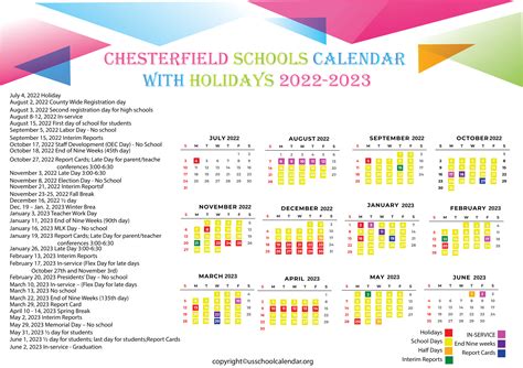 Tips for Using the Chesterfield Schools Calendar