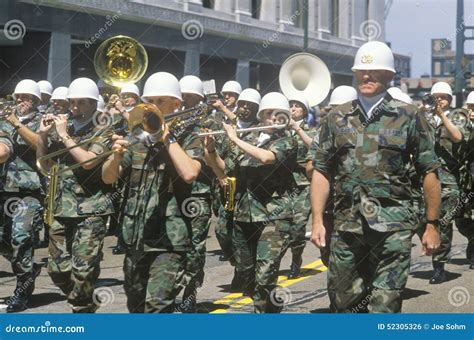 A military band performing in Chicago's Grant Park