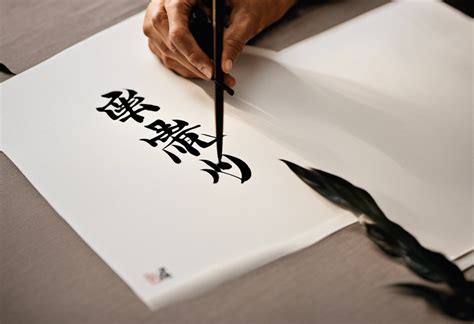 Chinese calligraphy with brush strokes