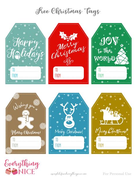 Christmas Tags Printable Free Designs