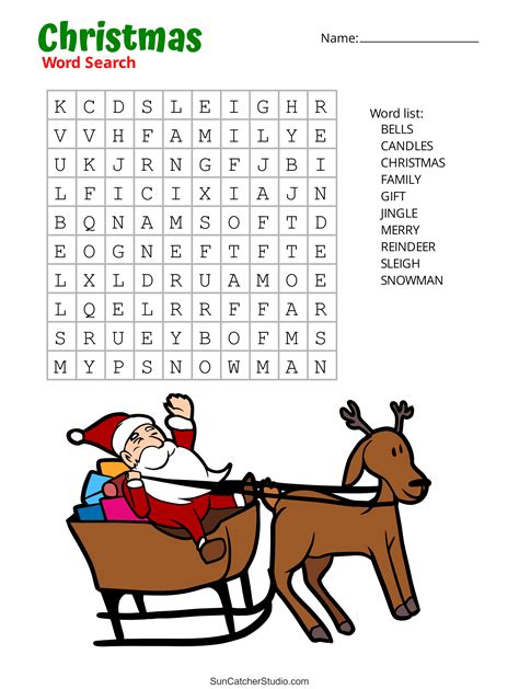 Christmas Word Search Printable Fun