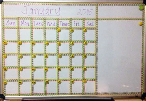 Giant Whiteboard Calendar in Classroom