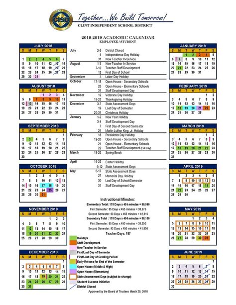 Clint Isd Calendar Image 3