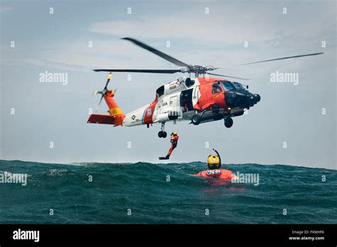 Coast Guard Rescue Swimmer during a helicopter operation