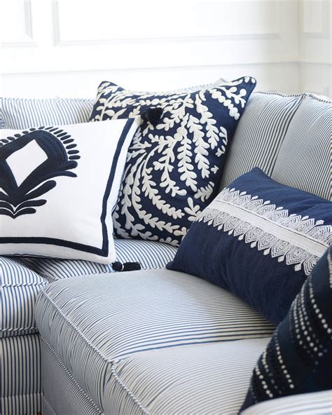 Coastal Decorating with Navy Blue Accent Pillows