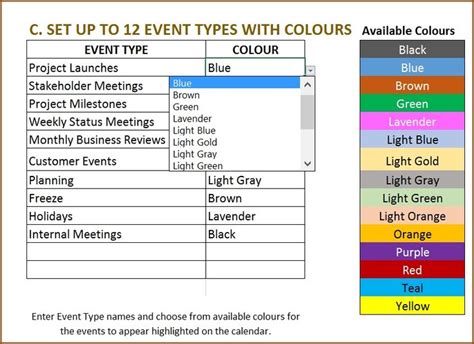 Color Coded Events