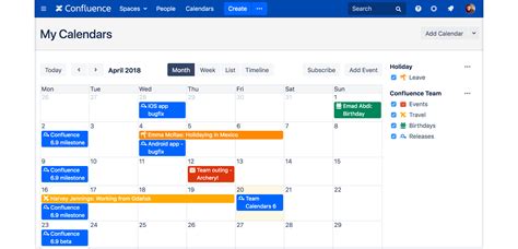 Description of Confluence Calendar Community