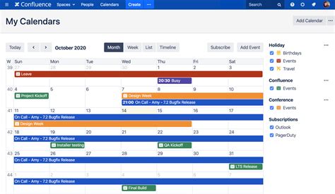 Description of Confluence Calendar