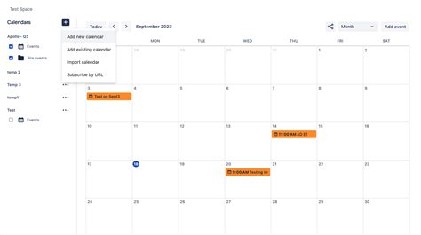 Description of Confluence Calendar Support