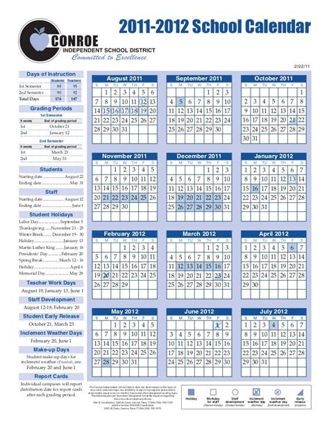 Conroe ISD Calendar Image 7