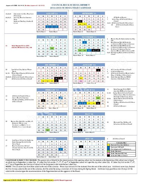 Council Rock Calendar Tools