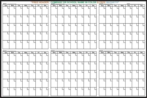 Creating a 6-Month Calendar