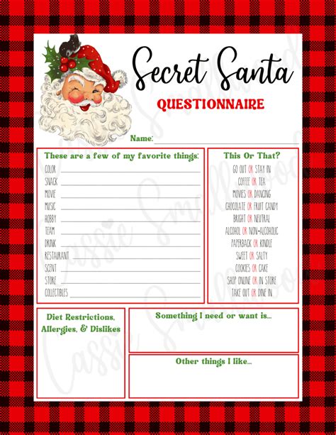 Creating Effective Secret Santa Questionnaire