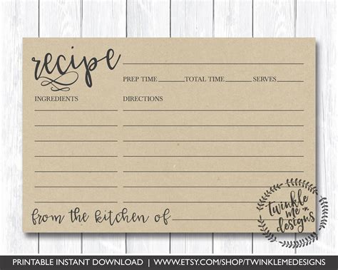 Creating Printable Recipe Cards