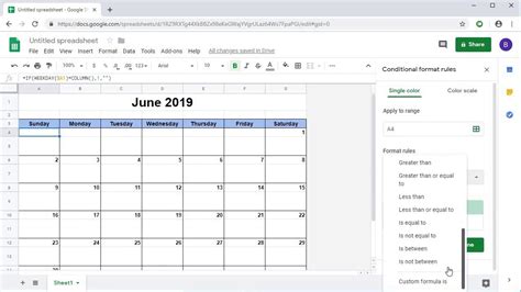 Custom Calendar in Google Sheets