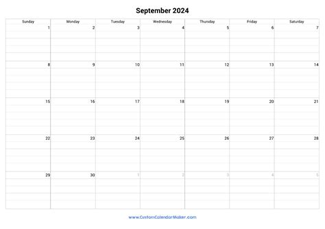 Description of Custom Sept Calendars