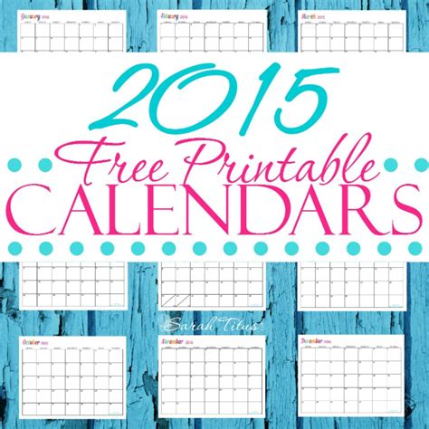 Customizable Printable Calendar Image