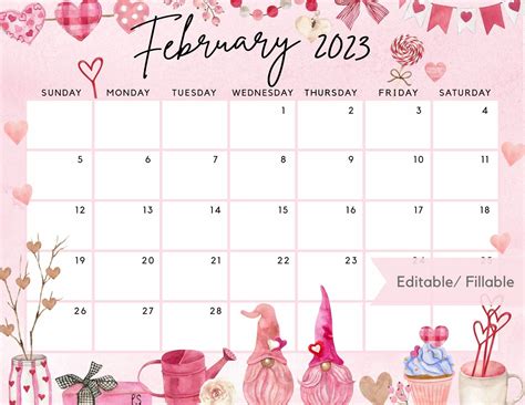 Customizing February Calendar