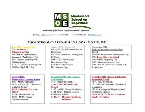 Customizing MSOE Calendar