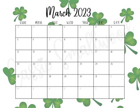 Cute March Printable Calendar