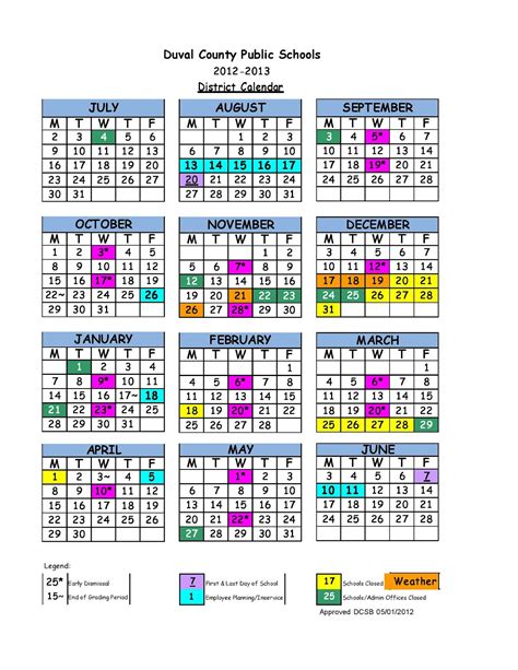 DCPS Calendar Important Dates