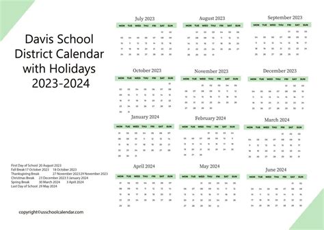 DSD Calendar Example