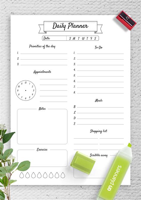 Daily Planner Layout