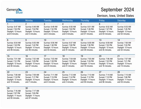 Denison Calendar Layout