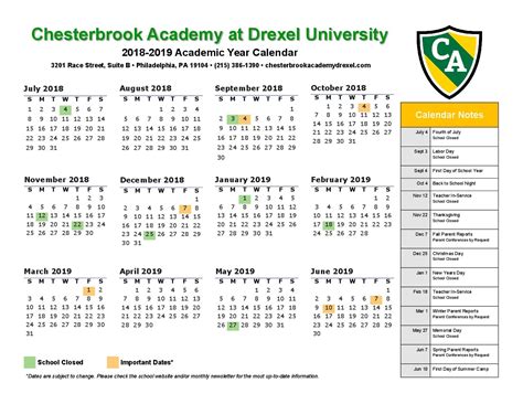 Drexel University Academic Calendar