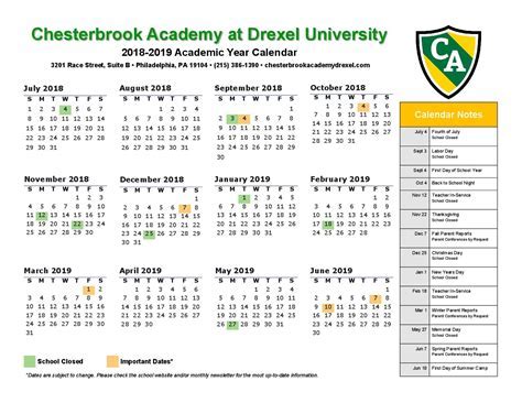 Drexel University Calendar Deadlines