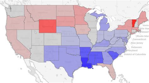 Infographic showing the bottom 5 dumbest states in America