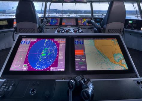 ECDIS navigation system on a navy ship