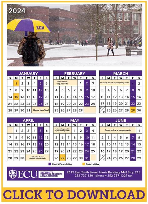 ECU Academic Calendar Highlights