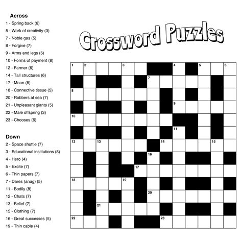 Easy Printable Crosswords Community