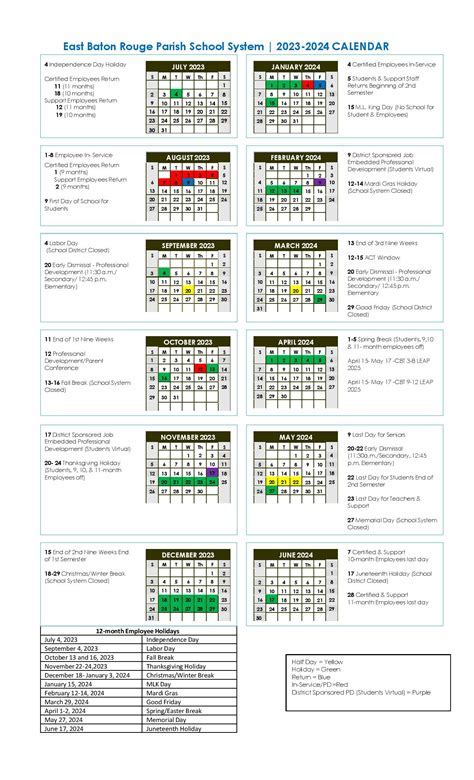 Ebrpss Calendar Overview