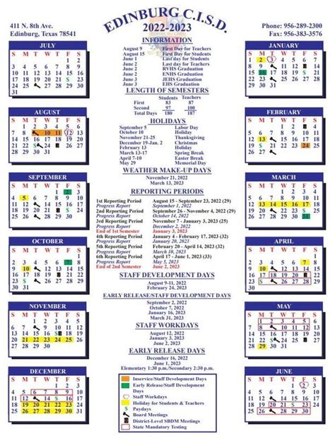 Edinburg CISD Calendar Image 9