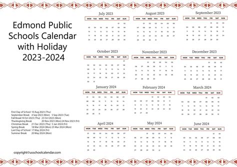 Edmond Public Schools Calendar Benefits